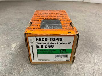 Veiling - 10x HECO vlonderschroef ø5x60mm 200-pack RVS, Nieuw