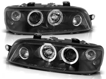 Koplampen Fiat Punto 99-03 Angel Eyes zwart, Ophalen of Verzenden, Nieuw
