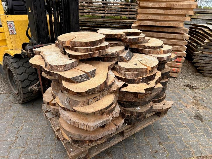 ca 80X Boomstamschijf, complete partij 390,- REF 788, Doe-het-zelf en Verbouw, Hout en Planken, Overige houtsoorten, Minder dan 200 cm
