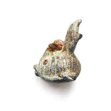 Oud-Chinees Brons XS Fish Bead Talisman - 29.6 mm