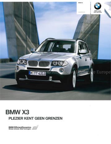 2010 BMW X3 BROCHURE NEDERLANDS, Nieuw, BMW, Author