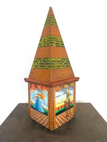 Salvo Russo (1954) - sculptuur, Senza titolo - 38 cm - Hout,