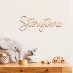 Houten wand tekst decoratie Storytime, Verzenden, Nieuw, Wanddecoratie