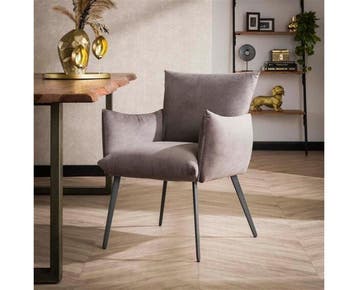 Eetkamerfauteuil lobby Velvet - Antraciet | Meubelplaats, Huis en Inrichting, Stoelen, Ophalen of Verzenden, Nieuw