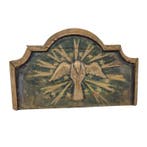 Kerkelijk fries - Sint-Columba - 42 × 26 cm - Hout -, Antiek en Kunst