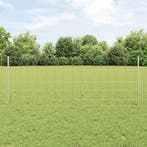 vidaXL Hek met Paal Zilverkleurig, Tuin en Terras, Schuttingen, Verzenden, Nieuw, IJzer