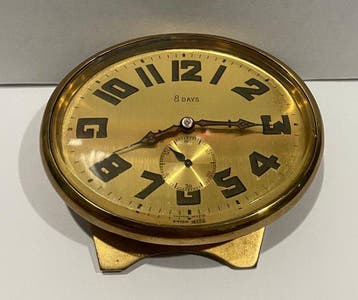 Bureauklok - Art Deco Verguld - 1930-1940