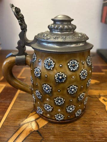 Royal Doulton - Bierpul - Steengoed, Tin - antieke bierpul, Antiek en Kunst