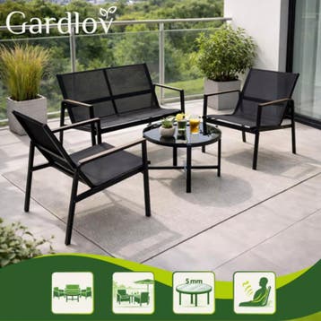 Gardlov 4-delige tuinmeubelset voor balkon of terras met..., Ophalen of Verzenden, Nieuw