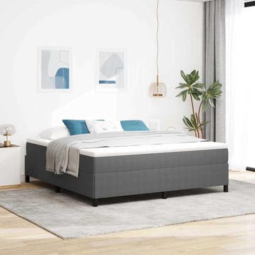 vidaXL Boxspringbed Lichtgrijs 180 x 200 cm Katoen Stof, Verzenden, Nieuw, Tweepersoons, Stof