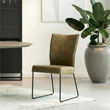 Leren eetkamerstoel Mate - Vintage Olive (olijf/groen) -, Huis en Inrichting, Stoelen, Overige kleuren, Nieuw, Ophalen of Verzenden
