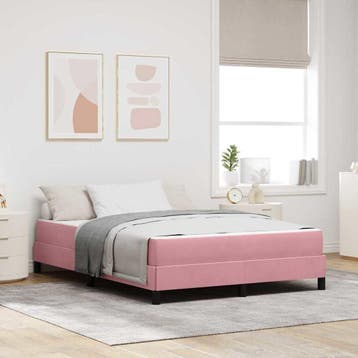 vidaXL Boxspringbed met matras Roze 160 x 210 cm Stof, Huis en Inrichting, Slaapkamer | Bedden, Verzenden, Nieuw, Stof