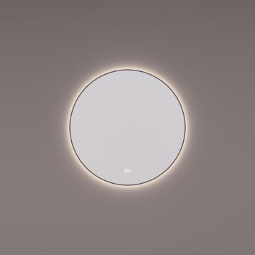 HIPP Design spiegel Rond Mat Zwart Indirecte LED Verlichting, Huis en Inrichting, Woonaccessoires | Spiegels, Ophalen of Verzenden
