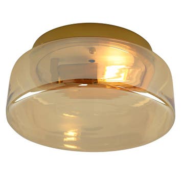Design plafonnière amber, Byron, Huis en Inrichting, Lampen | Plafondlampen, Ophalen of Verzenden, Nieuw, Glas, Design