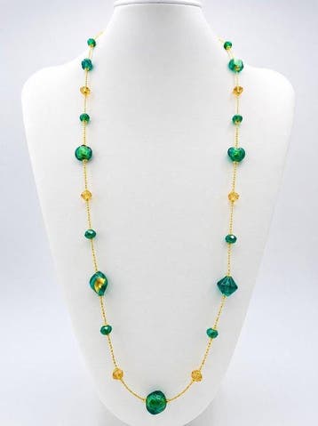 24 karaat - Murano-glas, Geel goud - Halsketting -