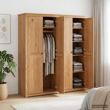 vidaXL Kledingkast PANAMA Honing 169 x 50 x 185 cm Massief, Verzenden, Nieuw