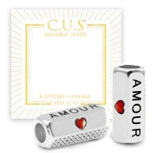 1 x C.U.S® Sieraden message beads amour & heart Antiek..., Ophalen of Verzenden, Nieuw, Kraal