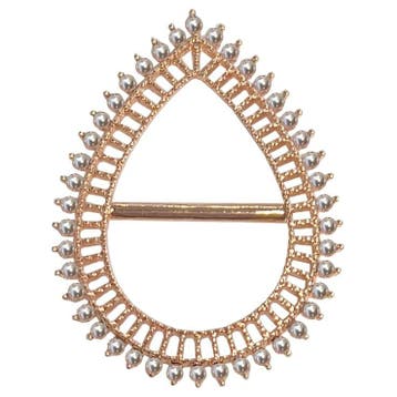 Fako Bijoux - Sjaalklem - Druppel - Parel - 36x47mm - Rosé, Verzenden, Nieuw