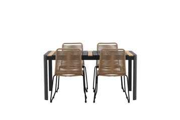 Tuintafel Pim Zwart  Teak 150*90cm 4 Stoelen The Outsider, Verzenden, Nieuw