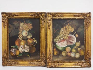 Escuela Impresionista Europea (XIX-XX) - Pareja de bodegones, Antiek en Kunst, Kunst | Schilderijen | Klassiek
