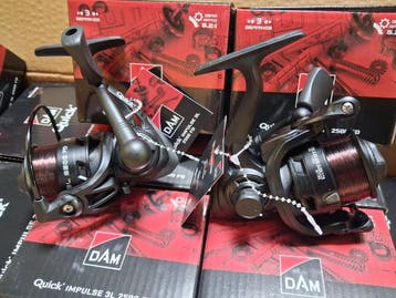 2 stuks DAM Quick Impulse 3L 2500 molens+nylon...€45,-, Ophalen of Verzenden, Nieuw, Molen