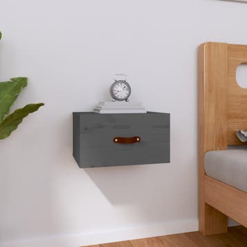 vidaXL Nachtkastje wandgemonteerd 40x29,5x22 cm grijs, Verzenden, Nieuw