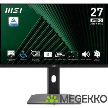 MSI Pro MP275QPG 27  Quad HD 100Hz IPS monitor, Verzenden, Nieuw, MSI