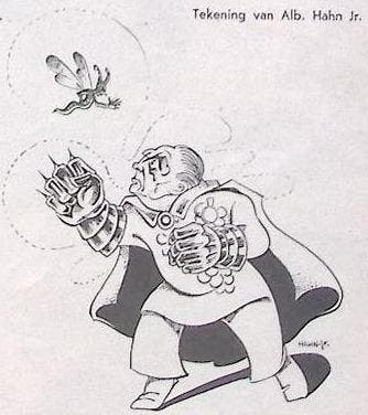 Spotprent over Nazi-jacht op de humor (lijst optie, Lithos), Verzenden