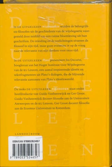 De uitgelezen Plato / De uitgelezen filosofen 9789053524657, Boeken, Verzenden, Gelezen, J. Decorte