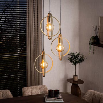 *WOONWINKEL* Hanglamp Metalen Ringen Beige, Huis en Inrichting, Verzenden, Nieuw