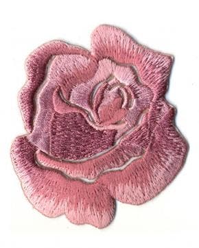 Strijkapplicatie Roos Roze (6,5cmx6,5cm), Nieuw