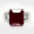 Zonder minimumprijs - Ring - 14 karaat Witgoud, HRD 8,30 ct, Nieuw
