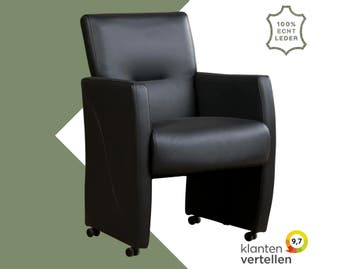 Leren eetkamerstoel Pleasure - Toledo Pacific (donkerblauw), Huis en Inrichting, Stoelen, Eigentijds, Modern, Blauw, Nieuw, Leer