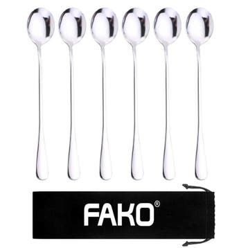 Fako Bijoux - 6 Lange Ronde Lepels - Latte Macchiato -, Verzenden, Nieuw