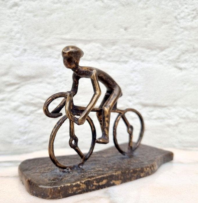 Beeldje - A biker - Brons, Antiek en Kunst, Curiosa en Brocante