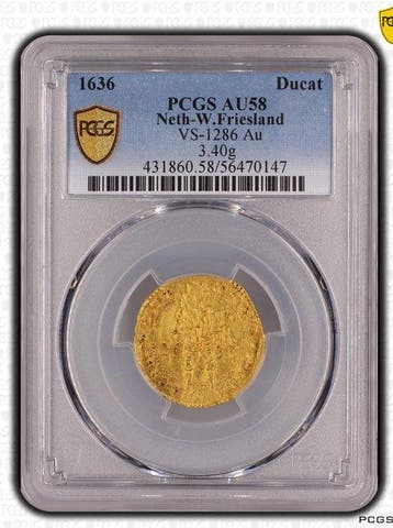 Nederland, West-Friesland Ducat 1636 (PCGS AU58 - Top Pop) -, Postzegels en Munten
