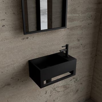 Fonteinset BWS Solid Surface Met Handdoekhouder Rechts Zwart, Doe-het-zelf en Verbouw, Sanitair, Ophalen of Verzenden, Nieuw, Overige typen