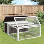 vidaXL Konijnenhok 117,5x97x47,5 cm massief grenenhout grijs, Dieren en Toebehoren, Verzenden, Nieuw