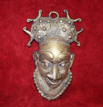 Beeldje, Masque Africain Bamoun du Cameroun en cire perdue -