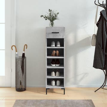 vidaXL Schoenenkast 30x35x105 cm bewerkt hout betongrijs, Huis en Inrichting, Verzenden, Nieuw