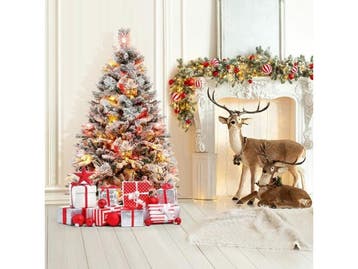 Coast Kunstkerstboom 136 cm - Besneeuwd met Kegels - 160 LED, Verzenden, Nieuw