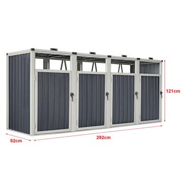 [pro.tec] Containerombouw Tarbek antraciet 121x292x82 cm, Verzenden, Nieuw