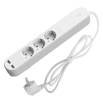 Slimme stekkerdoos | Denver (Wifi, Timer, 2x USB A), Verzenden, Nieuw