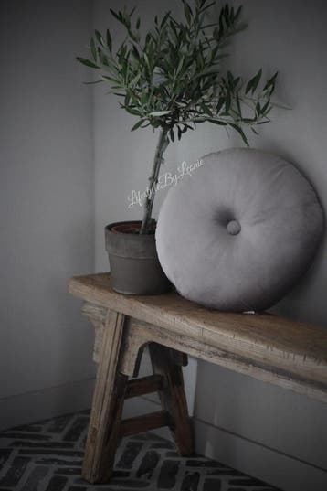 Rond velvet kussen Driftwood 40 cm, Ophalen of Verzenden, Nieuw