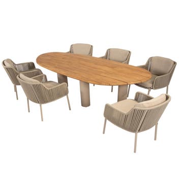 Estate Bernini dining tuinset 240x105xH75 cm mango 7 delig, Ophalen of Verzenden, Nieuw