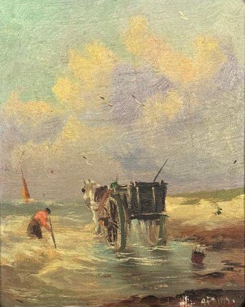 Hollandse school (XX) - Sfeervol strandgezicht met