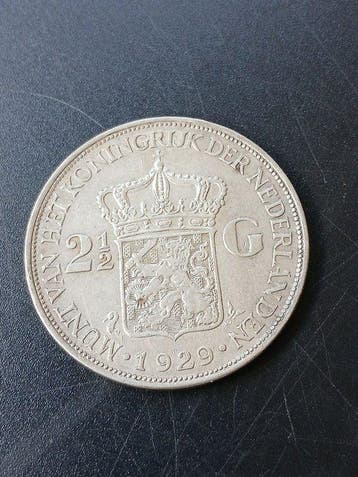 Nederland. Wilhelmina. 2 1/2 Gulden 1929 (Zonder