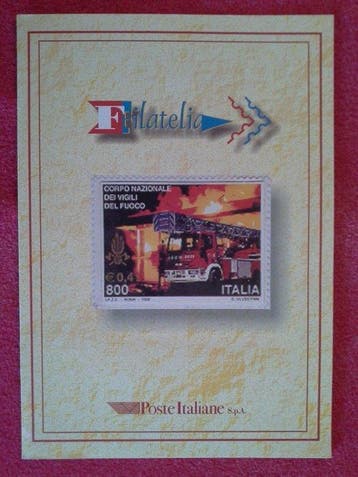 Italiaanse Republiek 1999 - Brandweermap zeldzaam, niet, Gestempeld