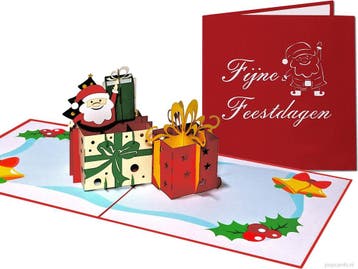 Kerstkaart Kerstman Cadeautjes pop-up kaart, Diversen, Verzenden, Nieuw