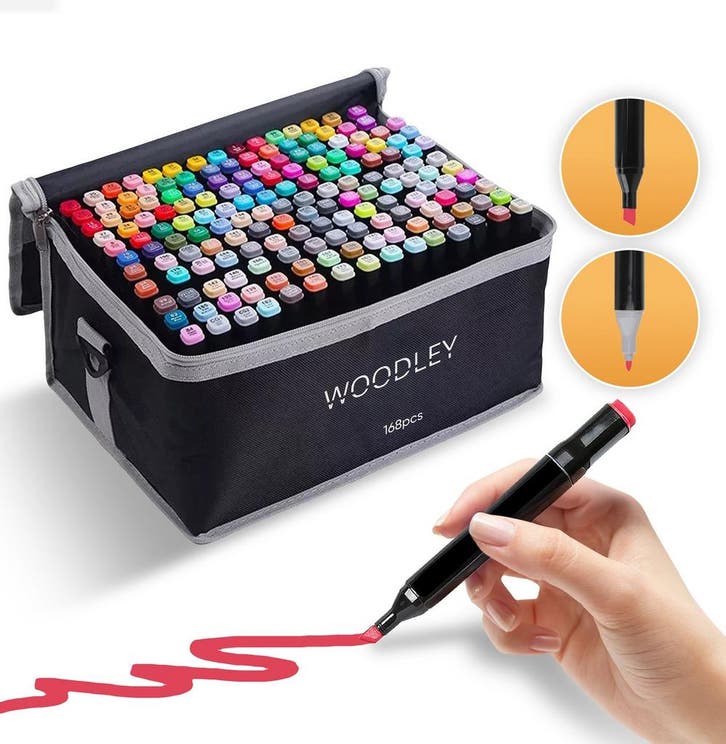 Woodley Dubbelzijdige Stiften 168 kleuren - Voor volwassen, Zakelijke goederen, Kantoor en Winkelinrichting | Kantoorartikelen